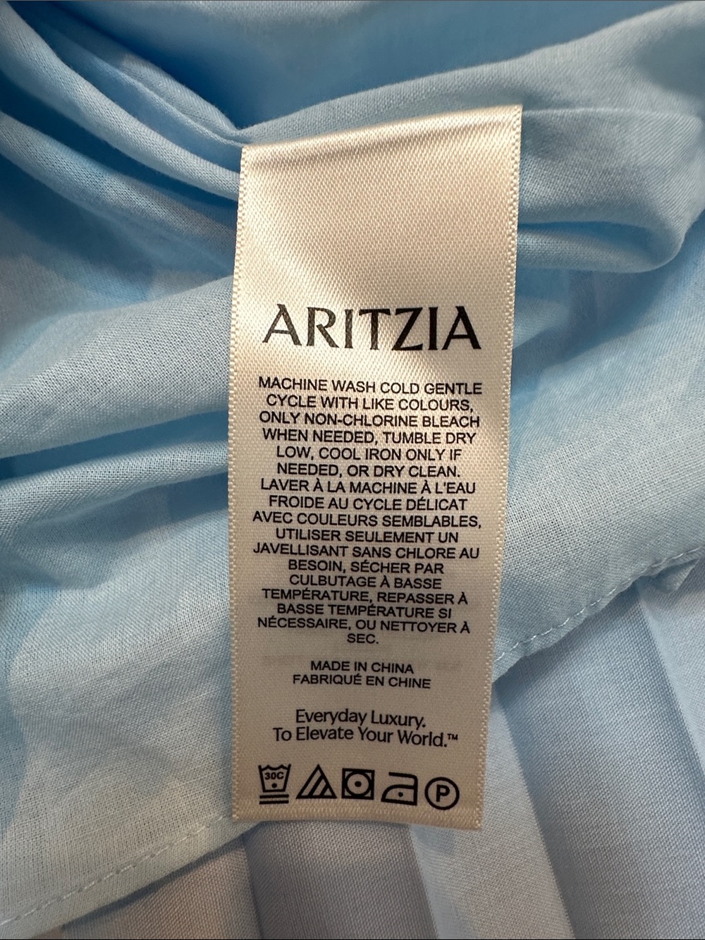 Babaton by Aritzia Skyline Blue Pleated Asymmetrical Skirt. NWT. Medium. - Picture 8 of 10
